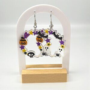Acrylic Halloween Round Drop Earrings